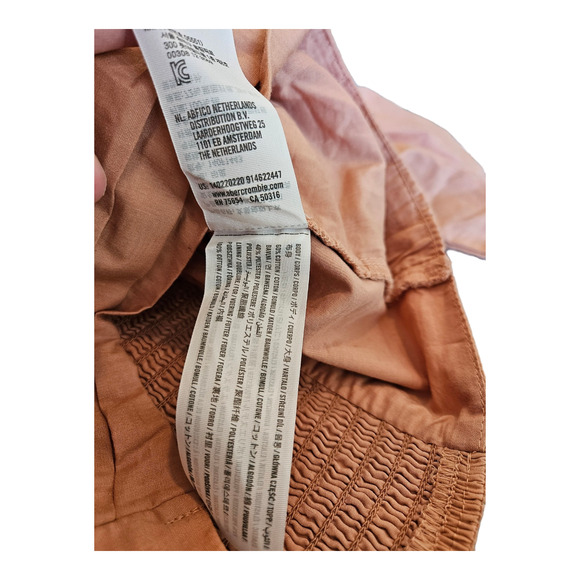 Abercrombie & Fitch Small Orange Long Sleeve Cropped Shirt - Picture 5 of 9